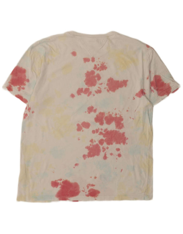 T-shirt grafica da uomo Tommy Hilfiger Top XL in cotone tie-dye multicolore