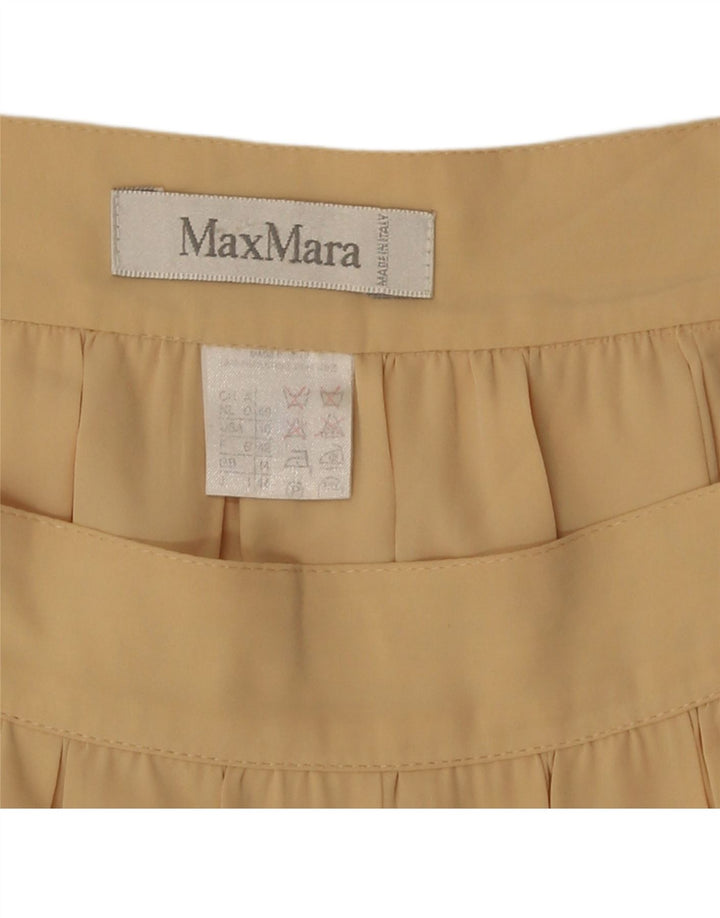 Gonna a pieghe midi da donna Max Mara UK 14 media W30 poliestere beige