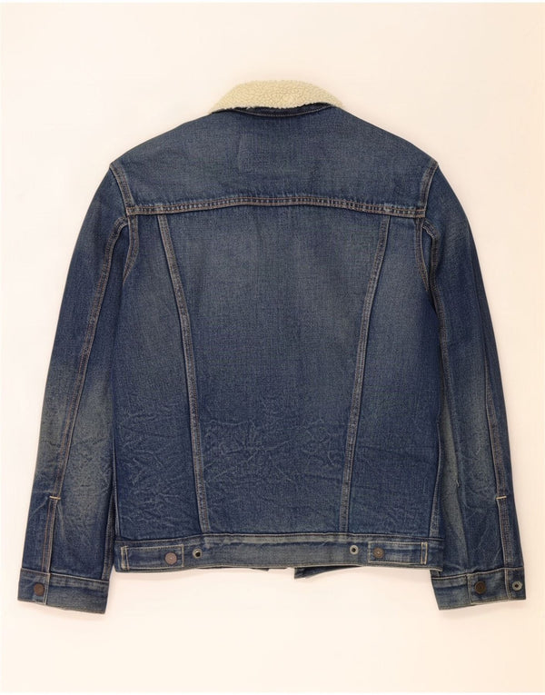 Giacca Levi's da uomo in denim sherpa UK 40 grande cotone blu