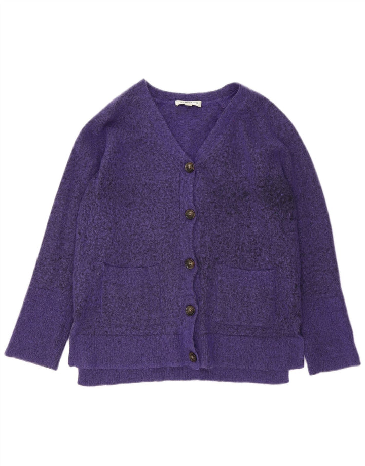 Maglione cardigan autografo da donna Marks & Spencer UK 14 viola medio