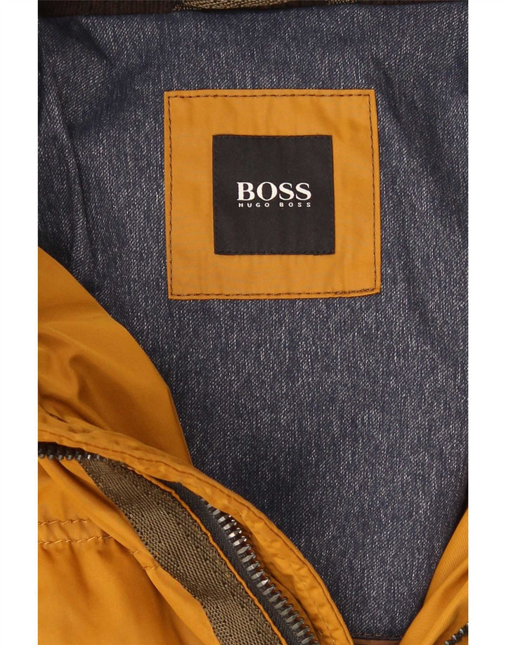 Giacca imbottita con cappuccio da uomo Hugo Boss UK 40 grande gialla