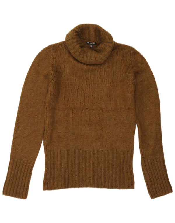 Maglione maglione da donna a collo alto Massimo Dutti UK 12 Acrilico kaki medio