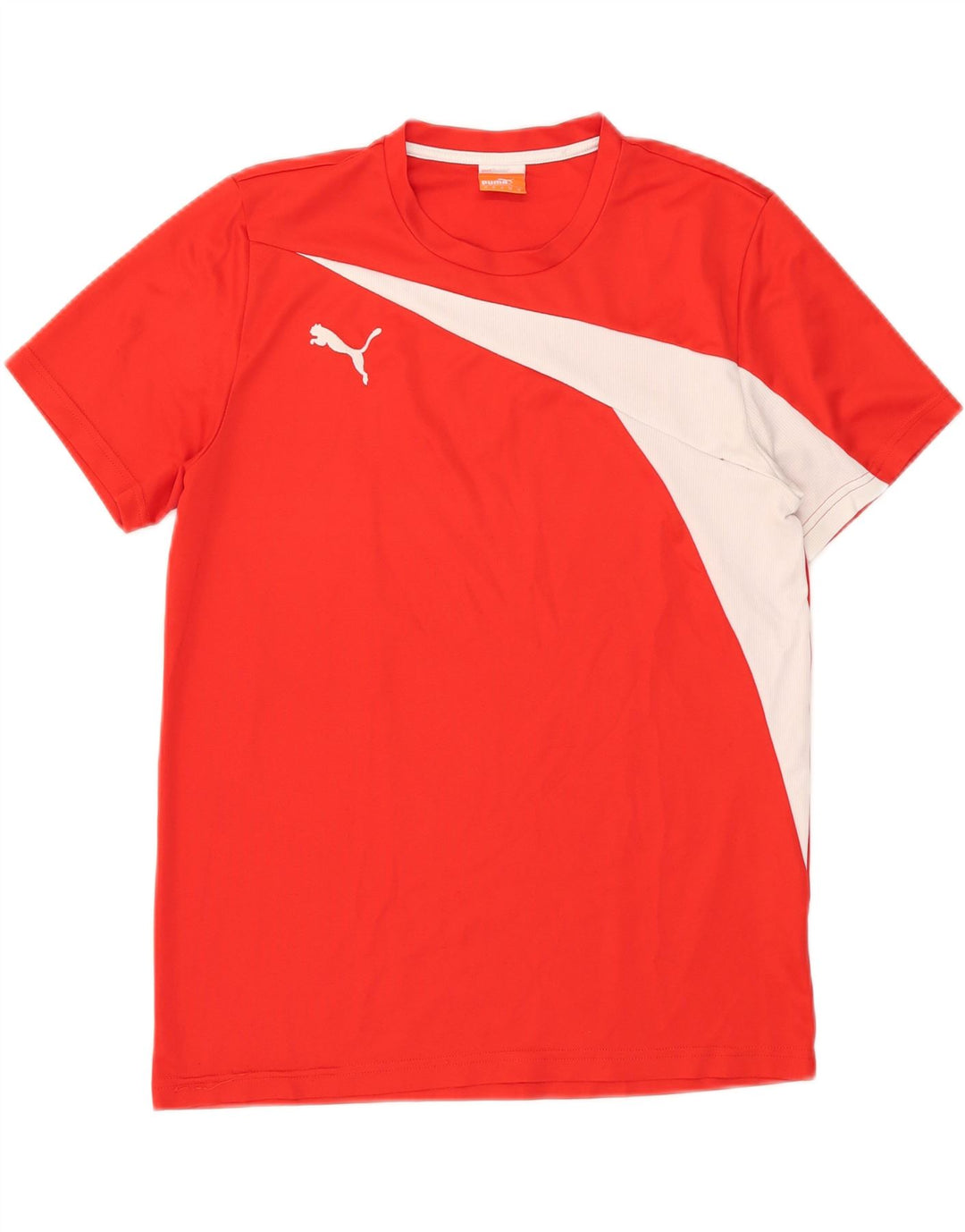 T-shirt da uomo Puma Top in poliestere color block rosso medio
