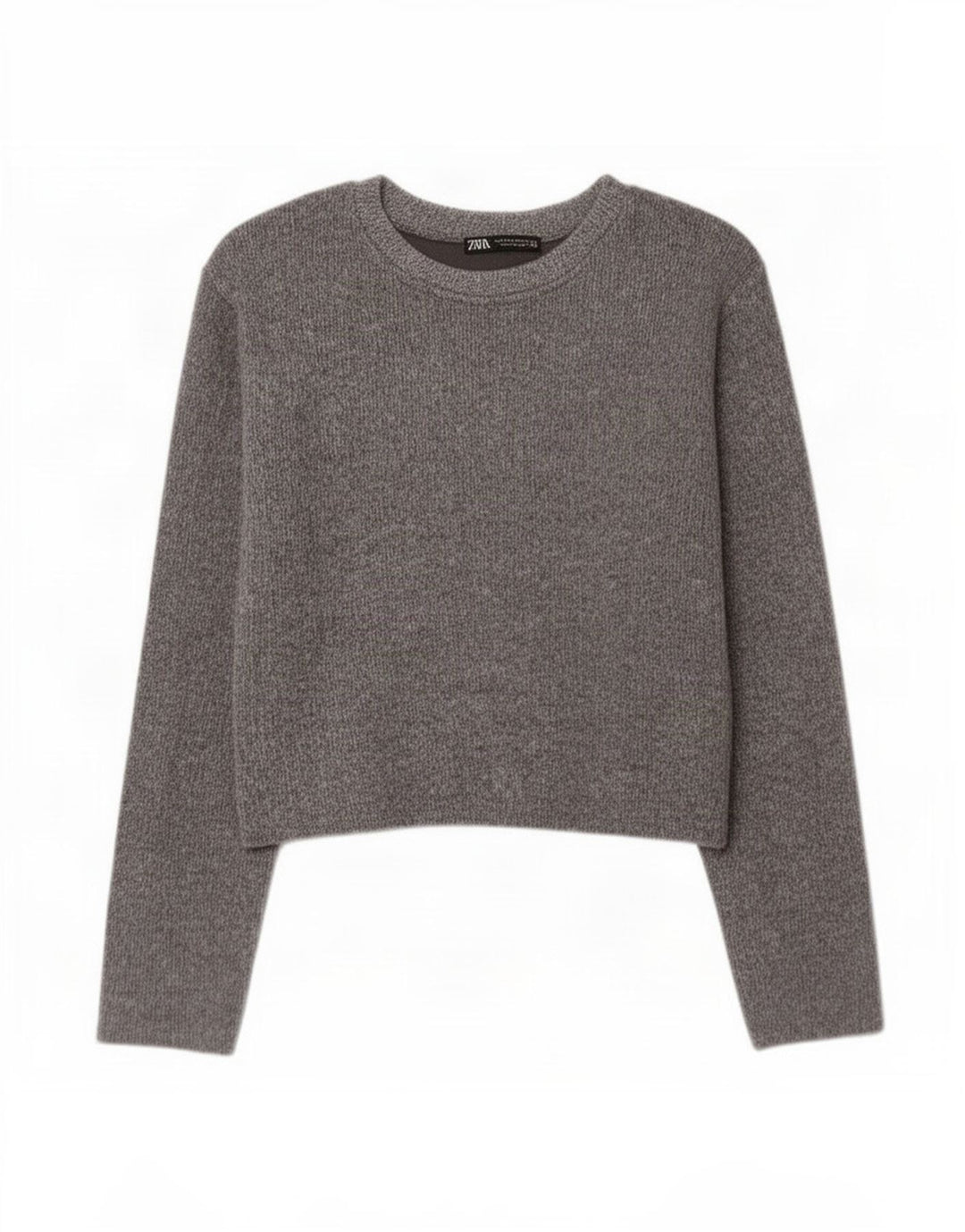 Top corto da donna Zara a maniche lunghe UK 10 piccolo poliestere grigio