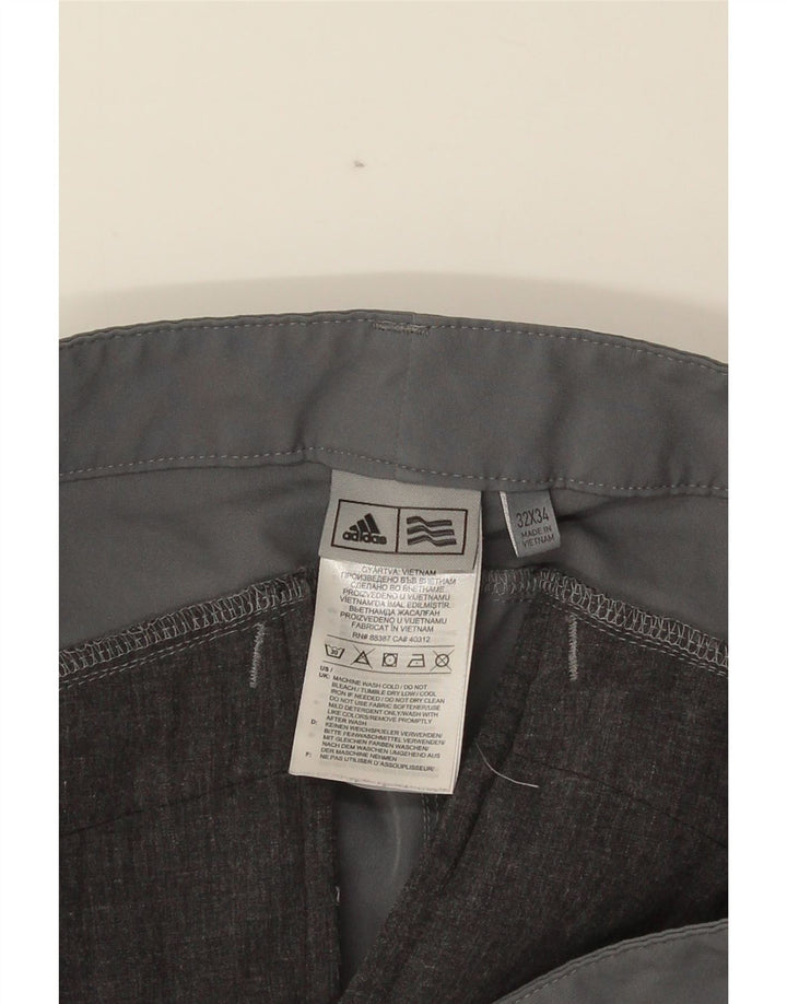 Pantaloni chino skinny Adidas da uomo W32 L34 poliestere grigio