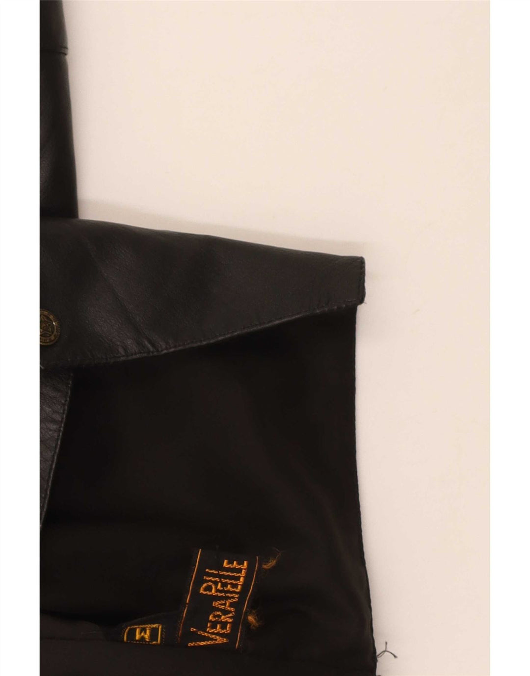 Gilet in pelle da uomo vintage medio nero