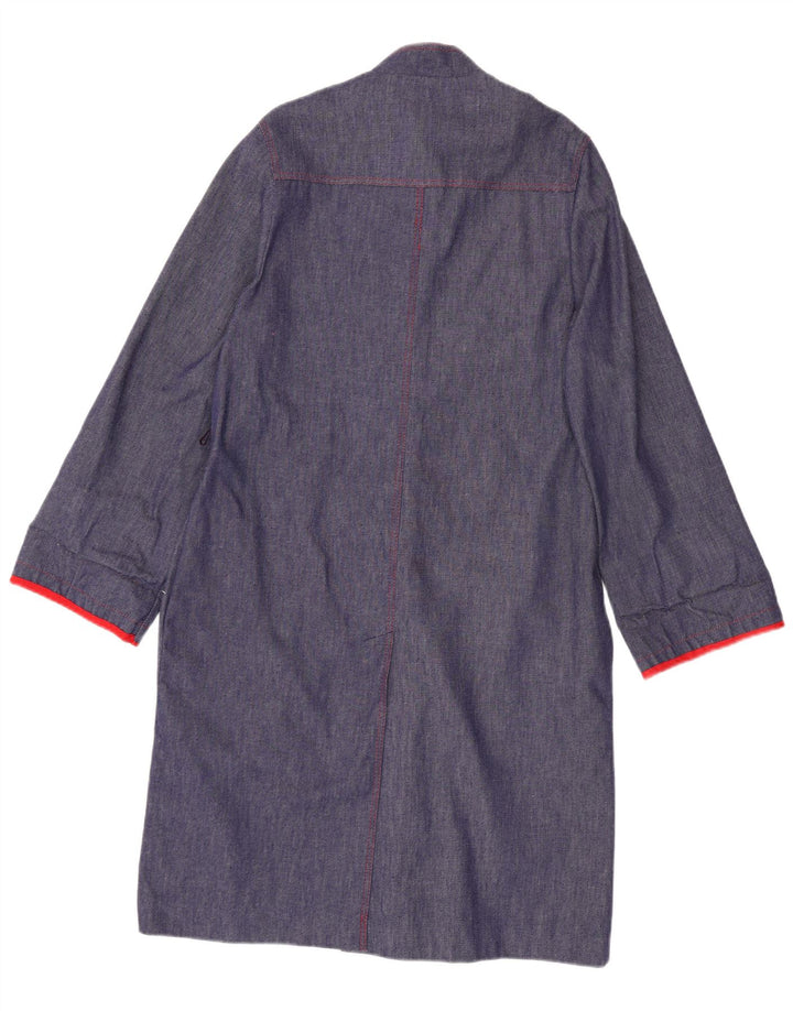 Soprabito da donna vintage EU 36 piccolo in cotone blu navy