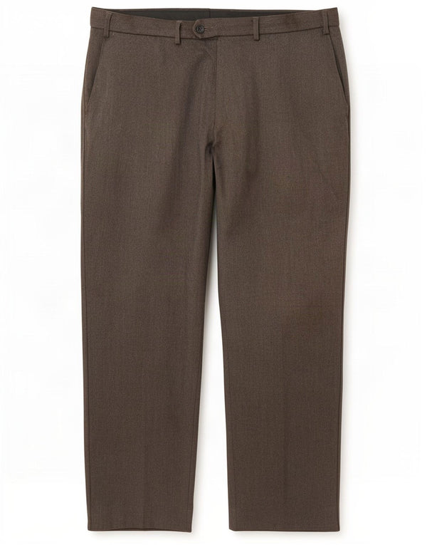 Pantaloni da abito dritti da uomo Marks & Spencer W40 L29 Lana vergine marrone