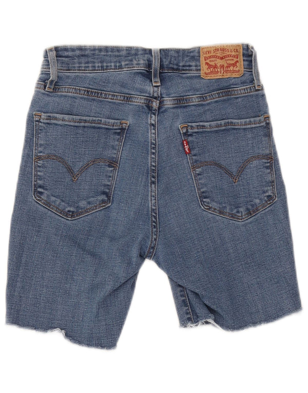 Pantaloncini di jeans a vita alta Levi's 721 da donna W26 piccoli in cotone blu