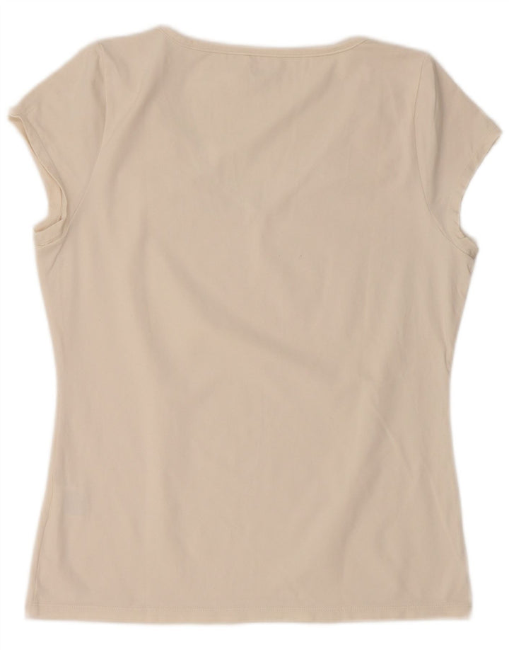 T-shirt da donna FILA Top UK 16 grande nylon bianco sporco