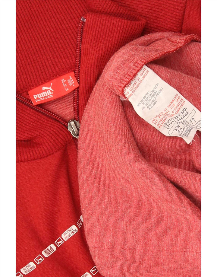 Giacca da ginnastica grafica da uomo Puma Large rossa in cotone color block