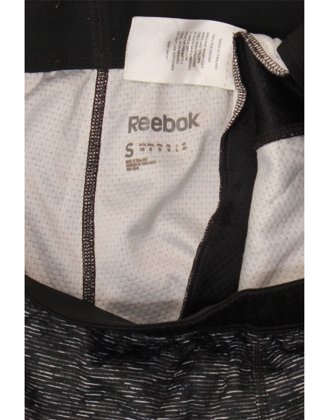 Pantaloncini sportivi REEBOK da donna UK 10 piccoli in poliestere screziato grigio