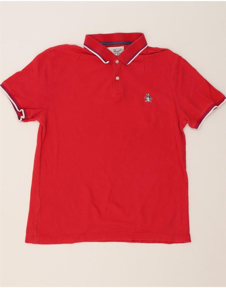 PENGUIN Mens Polo Shirt Medium Red Vintage Penguin and Second-Hand Penguin from Messina Hembry 
