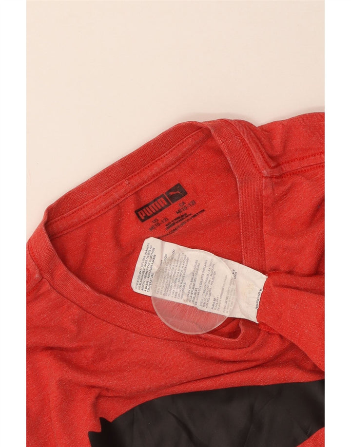 T-shirt grafica Puma da bambino 10-11 anni in cotone rosso medio