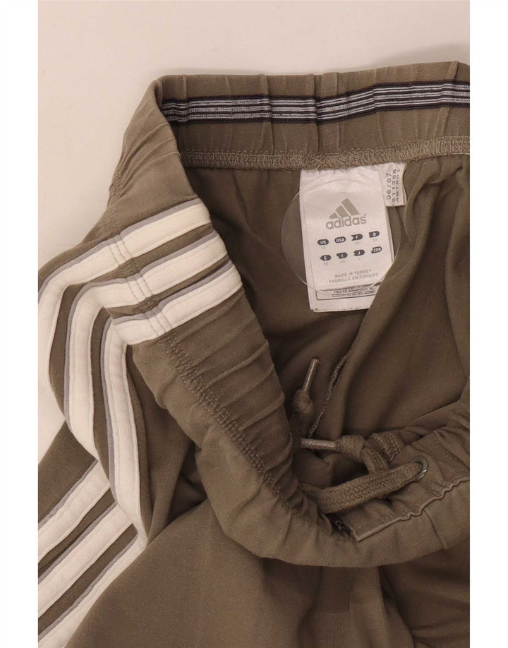 Pantaloni della tuta da donna Adidas UK 12 cotone kaki medio