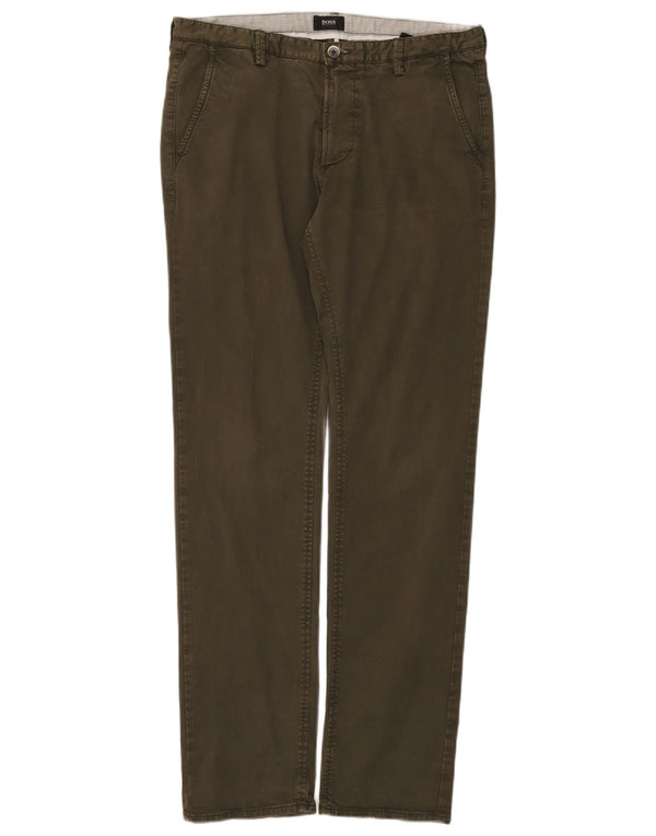 Pantaloni chino slim da uomo Hugo Boss IT 48 medio W32 L32 cotone kaki
