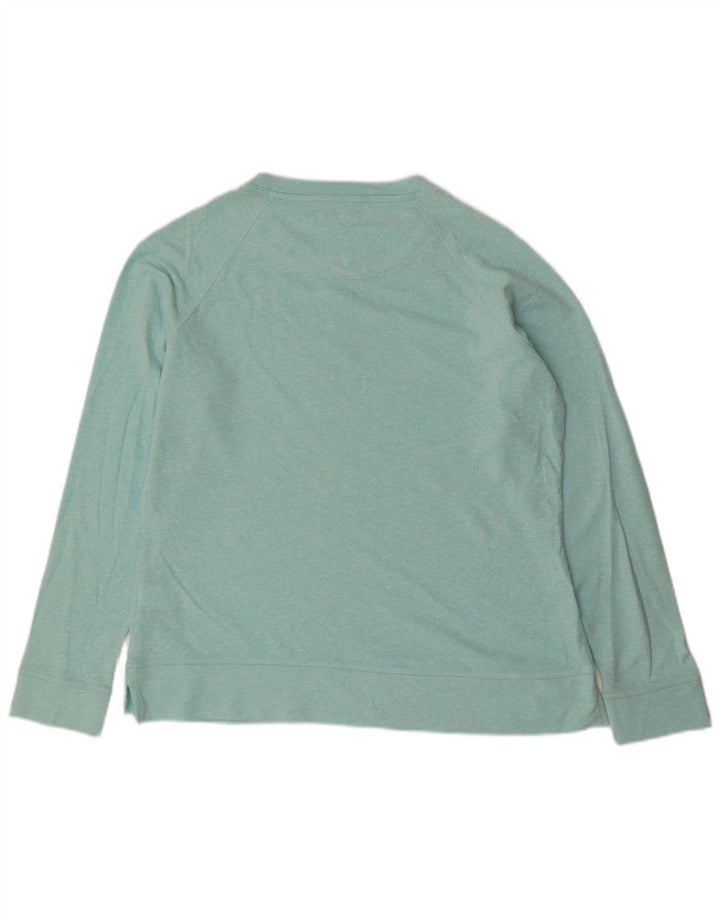 MARKS & SPENCER Felpa da donna Maglione UK 12 Cotone screziato blu medio