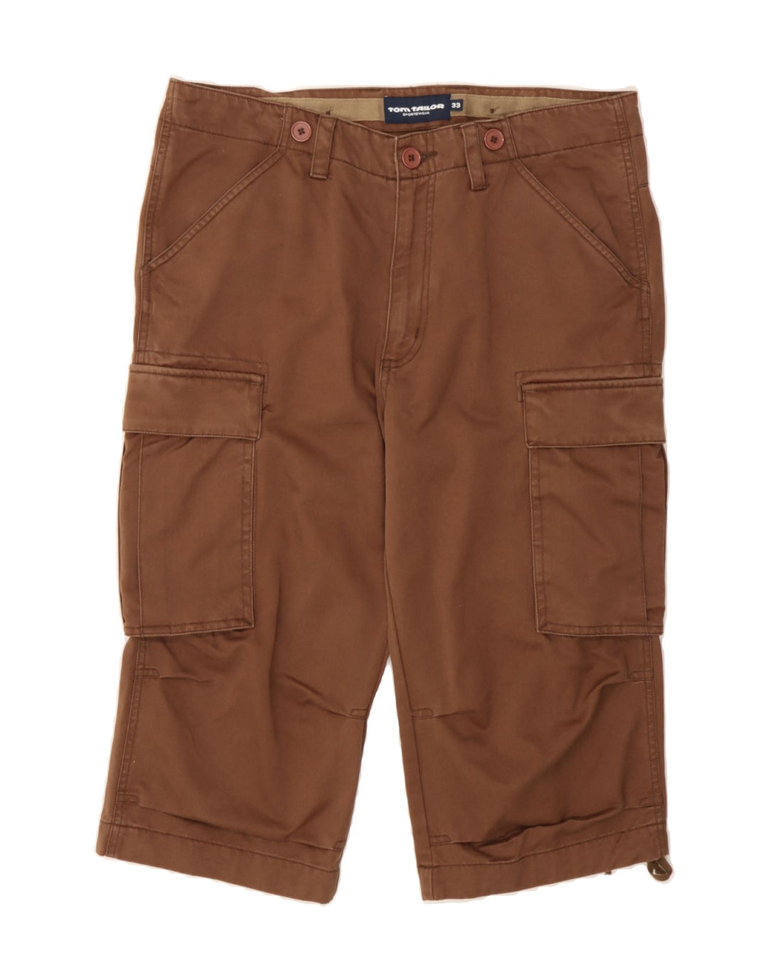 TOM TAILOR Mens Capri Cargo Trousers W33 L18 Brown Cotton Vintage Tom Tailor and Second-Hand Tom Tailor from Messina Hembry 