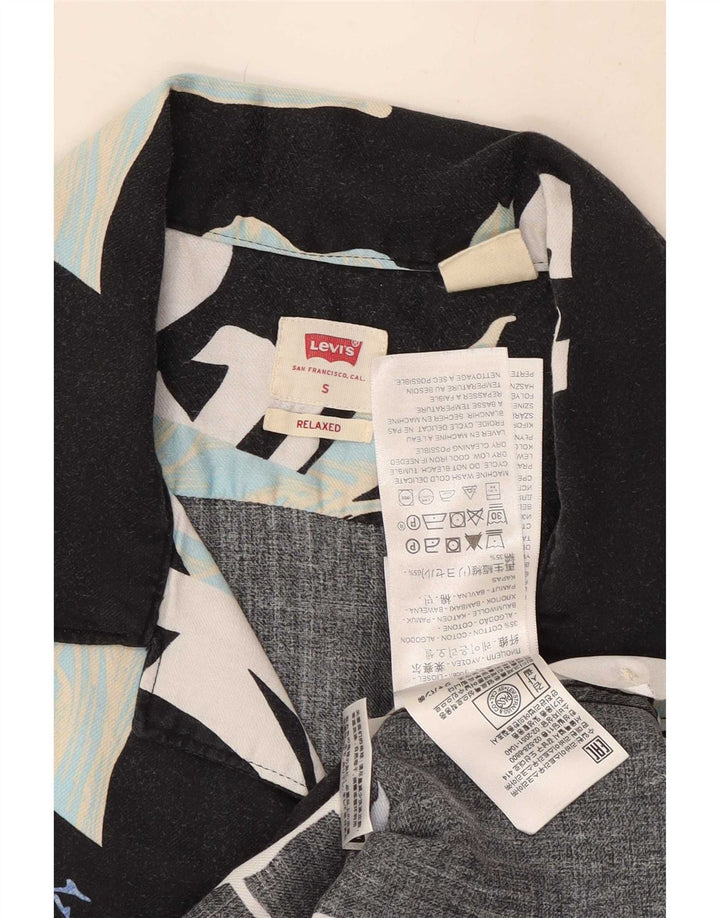 Camicia a maniche corte rilassata da uomo Levi's piccola in lycra floreale nera