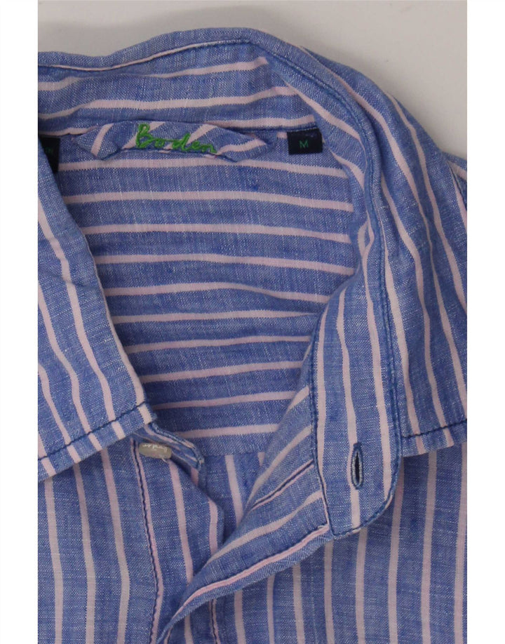 Camicia da uomo Boden Lino gessato blu medio