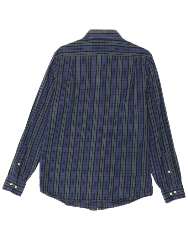 Camicia slim fit da uomo Tommy Hilfiger taglia 15 1/2 cotone a quadri blu medio
