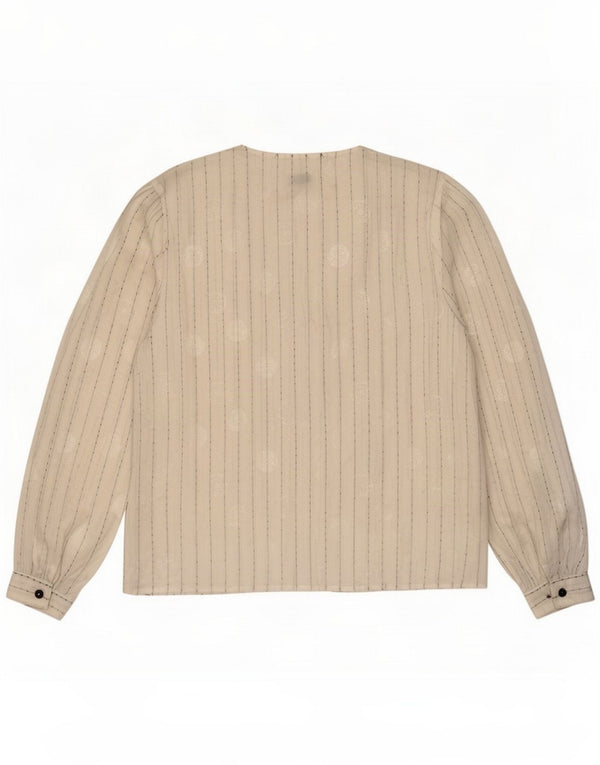 Diana Bentall's Womens Shirt Blouse IT 44 Medium White Pinstripe Polyester