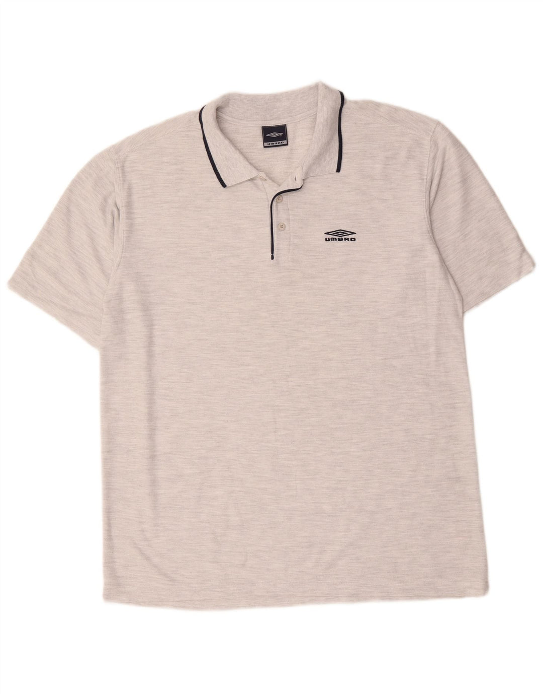 Polo Umbro da uomo XL in cotone a righe grigie