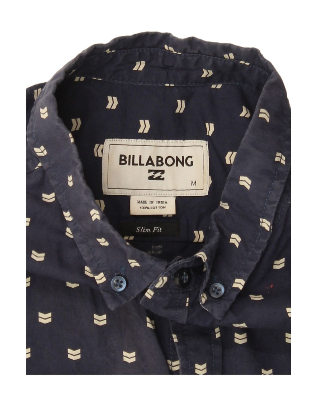 BILLABONG Camicia da uomo a maniche corte slim fit in cotone maculato blu navy medio