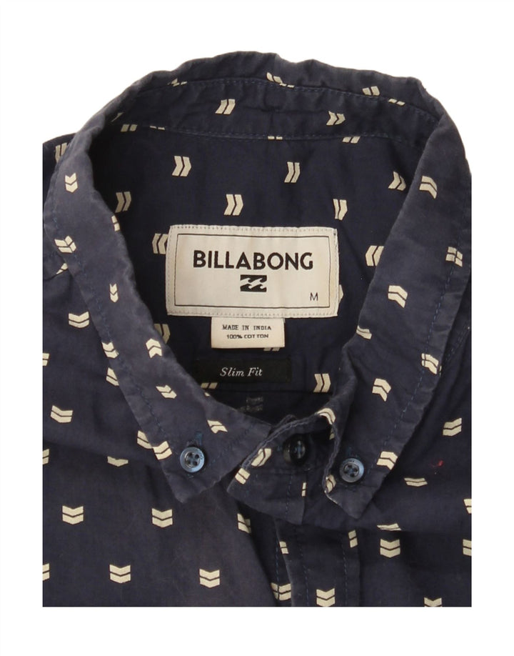 BILLABONG Camicia da uomo a maniche corte slim fit in cotone maculato blu navy medio
