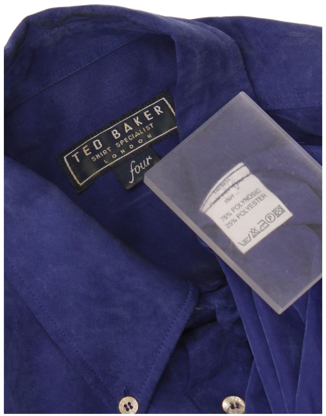 Ted Baker Camicia da uomo Taglia 4 Large Blu Polynosic