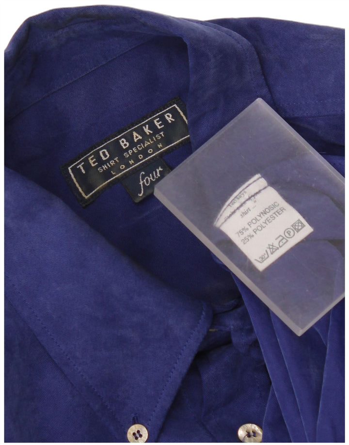 Ted Baker Camicia da uomo Taglia 4 Large Blu Polynosic