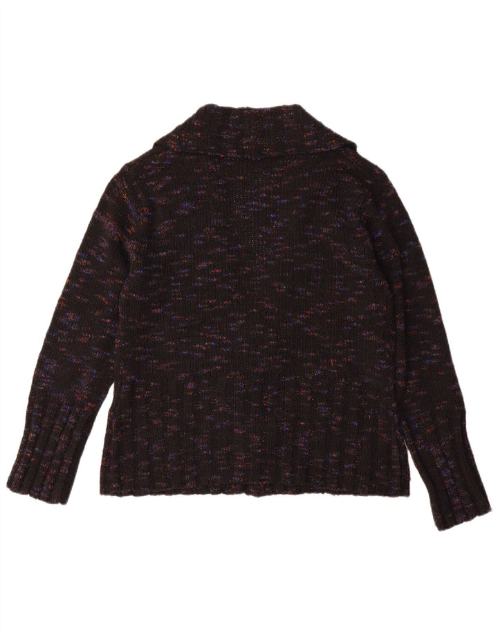 TIVOLI Womens Cardigan Sweater UK 14 Medium Black Flecked Wool