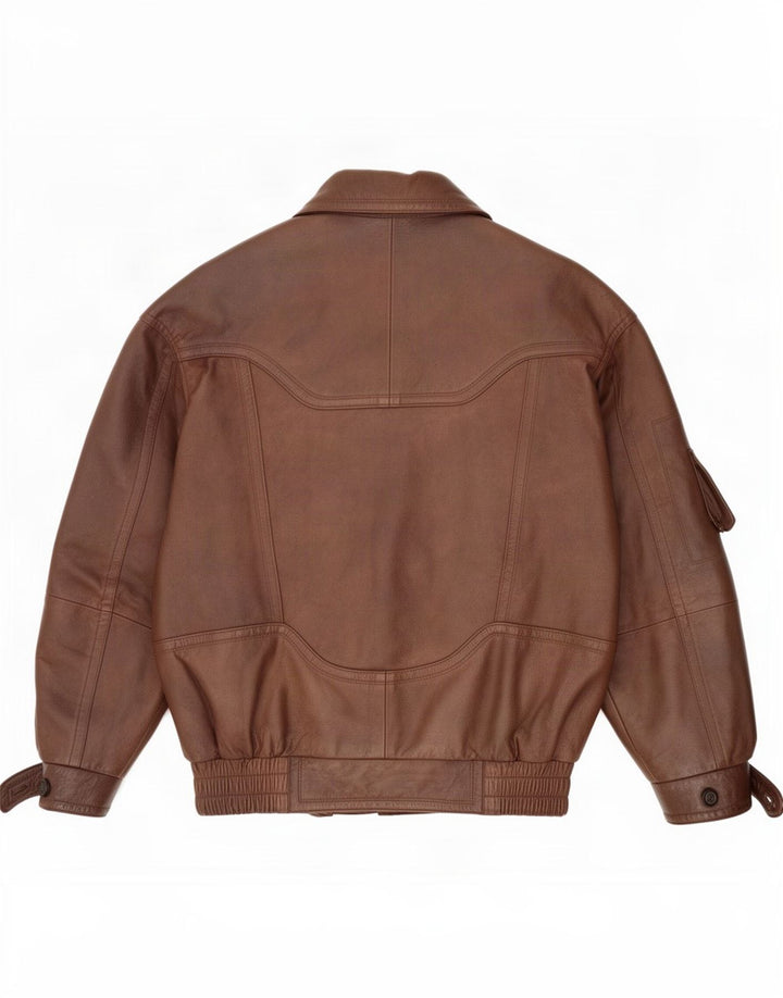 Giacca in pelle da uomo vintage UK 33 XS Beige