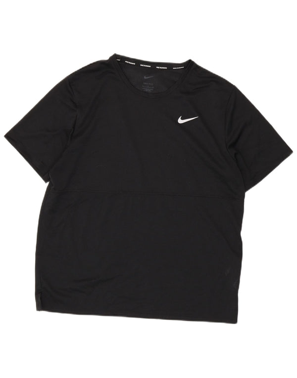 T-shirt da running Nike Dri Fit da uomo, taglia grande, in poliestere nero