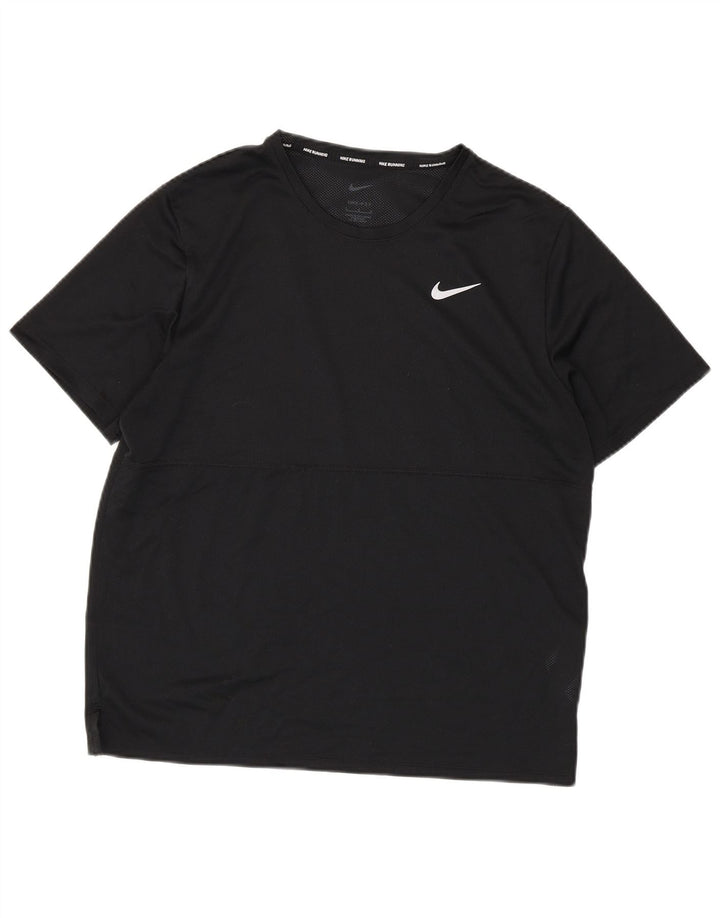 T-shirt da running Nike Dri Fit da uomo, taglia grande, in poliestere nero