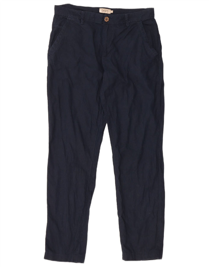 Pantaloni chino slim da uomo DAKS medi W32 L30 lino blu navy