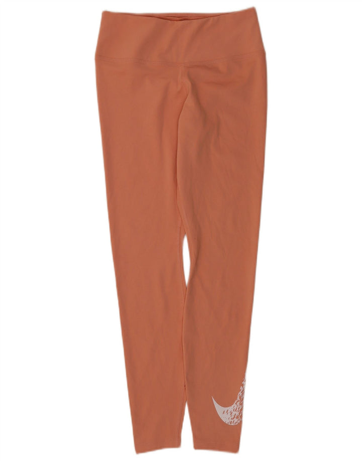 Leggings grafici Nike Dri Fit da donna UK 8 Small Arancione Poliestere