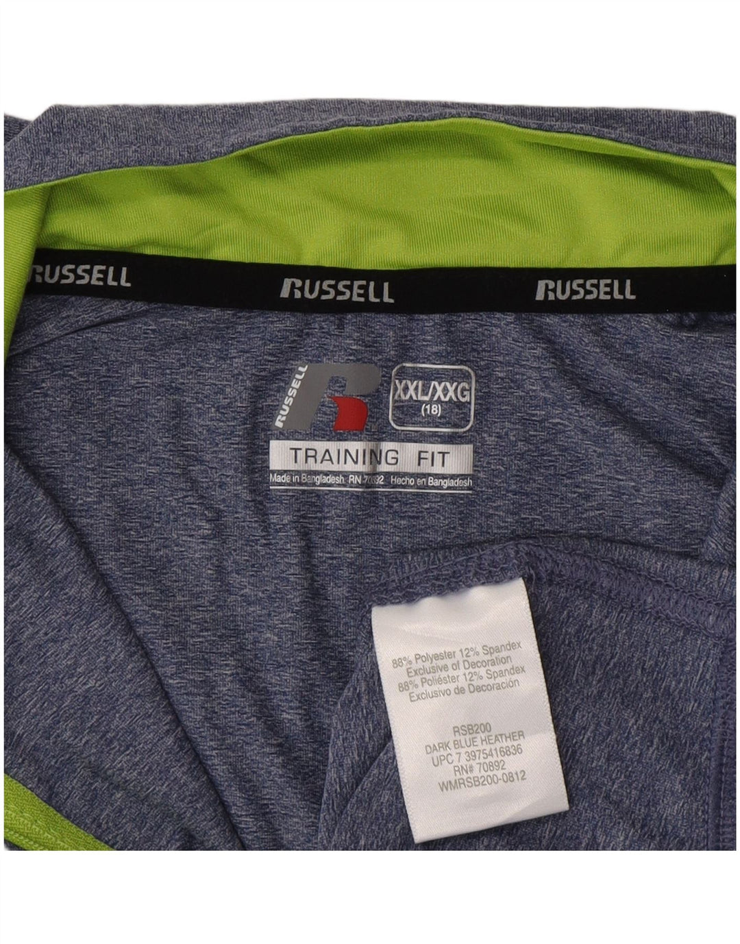 Top della tuta pullover da ragazzo Russell Athletic 15-16 anni 2XL blu screziato