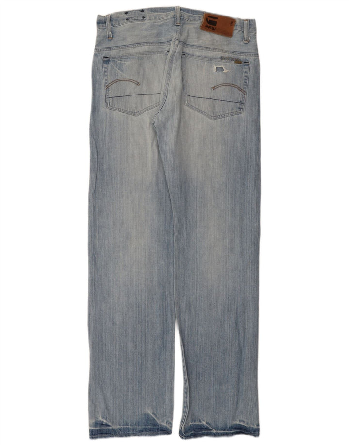 Jeans dritti invecchiati da uomo G-Star W32 L34 cotone blu