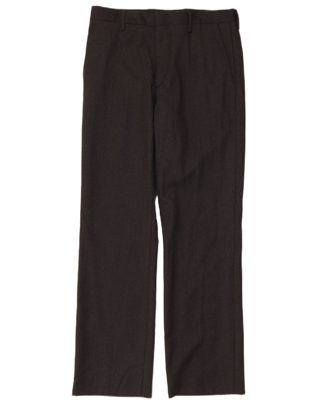 CALVIN KLEIN Pantaloni da abito dritti da uomo IT 44 XS W30 L30 Lana grigia