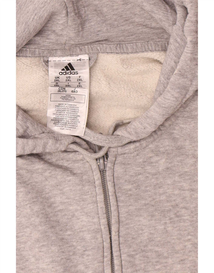 Maglione con cappuccio e zip da uomo Adidas 2XL Grigio
