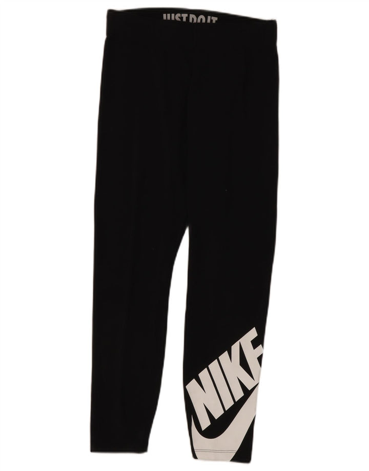Leggings grafici da donna NIKE UK 8 piccoli in cotone nero