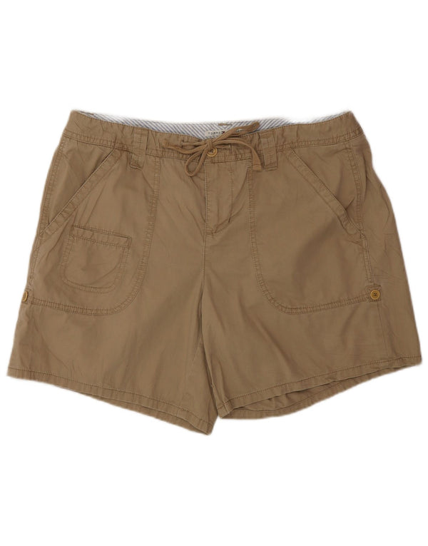 Pantaloncini cargo a vita alta da donna Tommy Hilfiger US 14 XL W32 Cotone beige