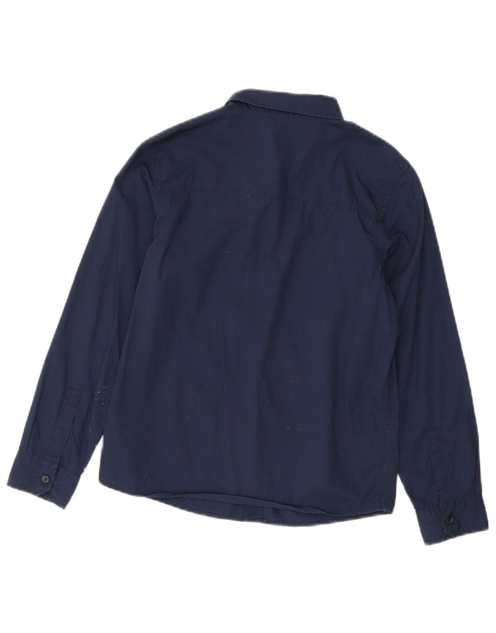 Camicia grafica BENETTON per ragazzi 8-9 anni, taglia grande, in cotone blu navy