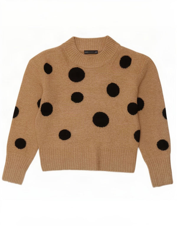 Maglione a collo alto corto da donna Marks & Spencer UK 10 piccolo Beige