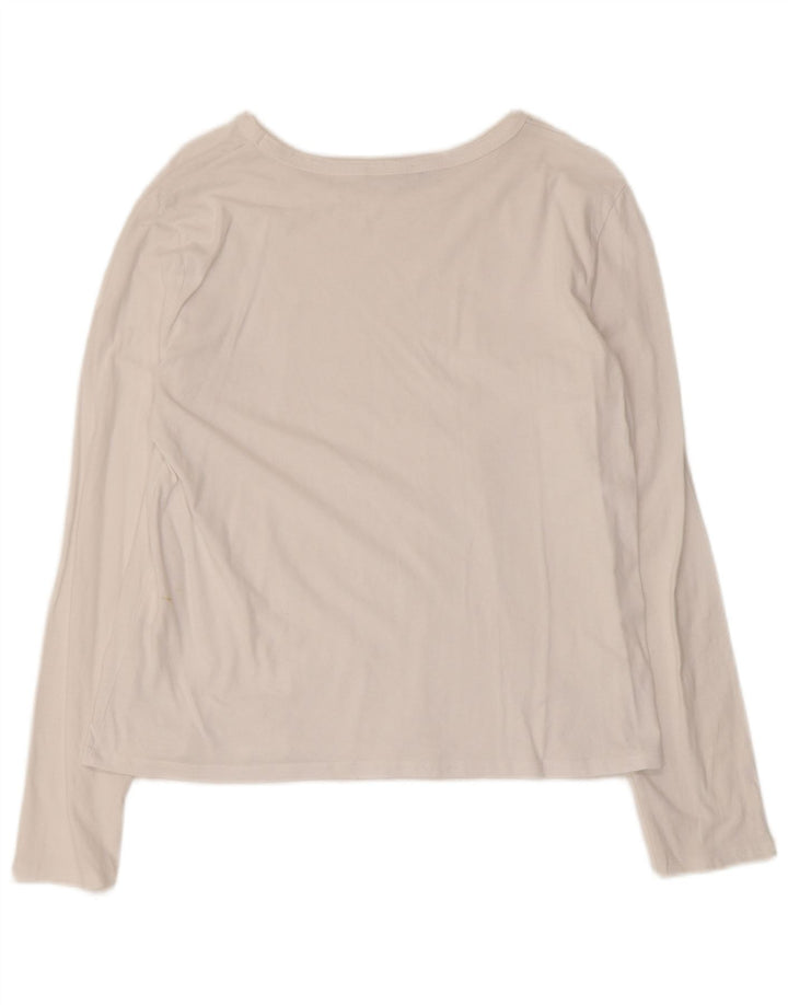 Top Zara da donna a maniche lunghe UK 18 XL cotone bianco