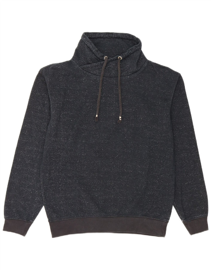 Felpa Zara da uomo, piccola, in cotone screziato blu navy