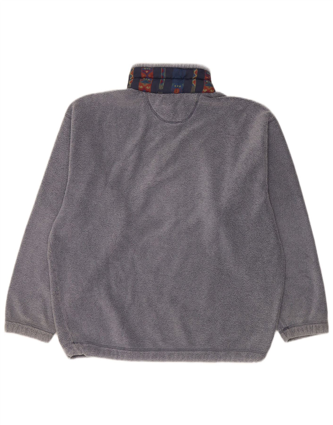 Johnny Lambs - Maglione in pile da uomo con zip e collo, grande, in poliestere Fair Isle blu
