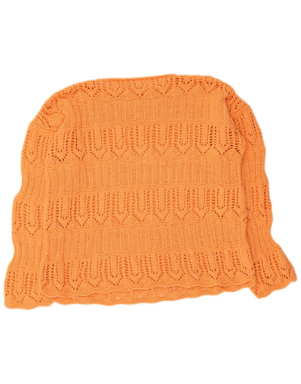 Maglione maglione vintage da donna con scollo a barca UK 16 grande arancione