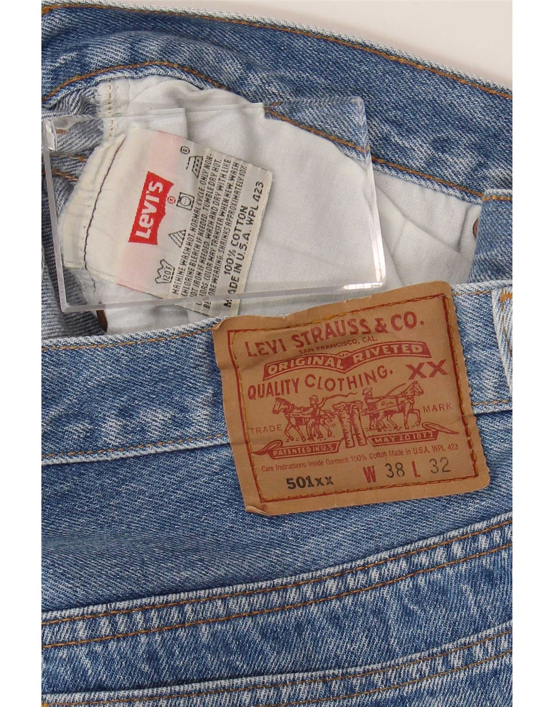 Levi's Uomo 501 Jeans dritti W38 L29 Cotone blu